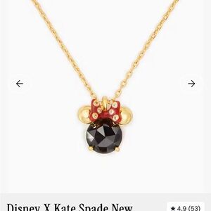 kate spade Gold Tone Mini Mouse Necklace with Black and Red Accents